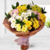 Mixed flower bouquet with daisies and chrysanthemums