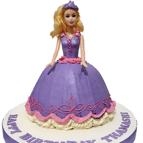 1 Kg Fresh And Delicious Vanilla Cake With Doll Design For Memorable Event  Fat Contains (%): 18 Grams (G) at Best Price in Rajnagar | Creative Cakes