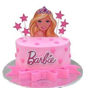 Barbie Printed Topper Birthday Cake
