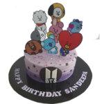 The BTS Cartoon BT21 Printed Topper Cake - 1.0Kg