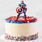 The Captain America  printed topper cake