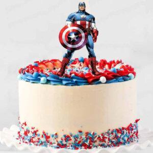 Captain America Printed Topper Cake