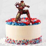 The Ironman printed topper cake