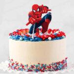 The Spiderman printed topper cake