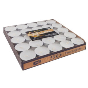 Each candle comes contained in a standard silver aluminum cup, preventing wax spills