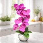 Nature-Identical Phalaenopsis Orchids in Glass Vase