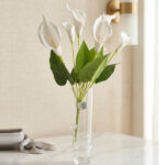 White Calla Lilies in a Glass Vase