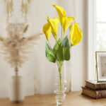 Yellow Calla Lilies in a Glass Vase