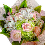 Pink Bliss - Bunch of Pink Roses and Astomeria