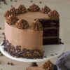 Coffee cake with buttercream frosting.