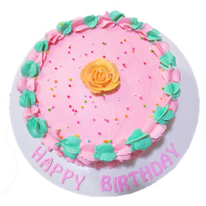 Buttercream Cake with Single Rose.