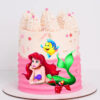 Make your little girl's birthday dreams come true with this enchanting Ariel Princess printed topper cake! This delightful dessert is adorned with vibrant images of Ariel, the beloved Disney princess, in her mermaid glory, bringing the underwater world of Atlantica to life on your sweet table.