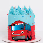 Bus Themed Printed Topper Cake