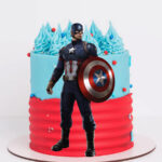 Captain America Themed Printed Topper Cake