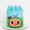 Celebrate your little one's birthday with a Cocomelon printed topper cake!