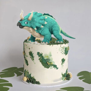 Roar into Your Child's Birthday with a Dinosaur Printed Topper Cake!