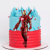 Celebrate your favorite superhero with an Iron Man printed topper cake! This delicious cake is perfect for any fan of Iron Man.