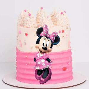 Celebrate your little one's birthday with a Minnie Mouse printed topper cake!