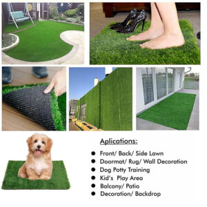 Available in various sizes, this artificial grass carpet can be easily cut and customized to fit your specific needs.
