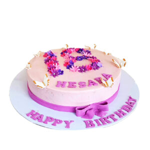 18th Birthday Blooms and Butterflies Cake