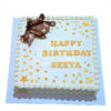 chocolate birthday cake loaded with everyone's favorite candy bars - Kit Kat and Snicker