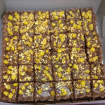 Chocolate Cake with Pineapple and Cashew Topping