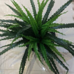 Lifelike Faux Serrated Leaf Plants Suitable for Decorating Office, Living Room, Bedroom Fake Leaves in a Pot - 2 Ft