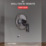 Mitshu Wall Fan with Remote - MWF-1601R