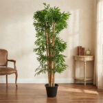 Natural Touch Bamboo Tree, Large Artificial Plant with Natural Poles for Home Decor, Beautify The Environment Green Plants for Indoor and Outdoor