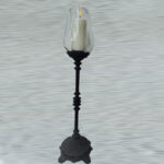 Hurricane Chimney Clear Glass Candle Chimney with Tall Candle Holder