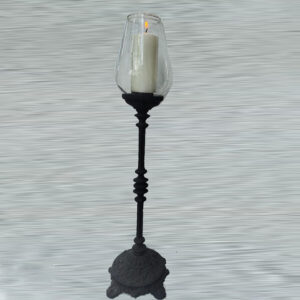 This beautiful piece is designed to showcase the warm, inviting glow of your favorite candles while providing a protective, wind-resistant glass chimney