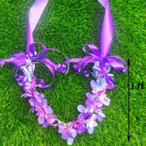 Exquisite Blue Purple Artificial Orchid Lei for Kids