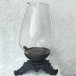 Hurricane Chimney Clear Glass Candle Chimney with Candle Holder