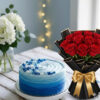 The Dozen Roses & Sweetheart Ombre Cake Combo