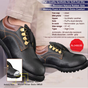 Quality Synthetic Leather Safety Shoes - Size 37- 47