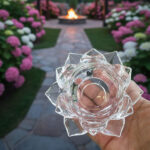 Lotus Flower Crystal Glass Candle Holder 1Pc