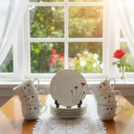 ☕ Dankotuwa Red Flower 12 Pieces Tea Set