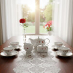 ☕ Dankotuwa Red Flower 17 Pieces Tea Set