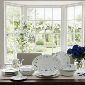 Dankotuwa Blue Rose 21 Pieces Dinner Set