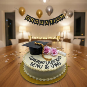 Graduation Rose Cake with Graduation Hat