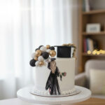 "She Did It!" Graduation Cake with Printed Topper for a Girl