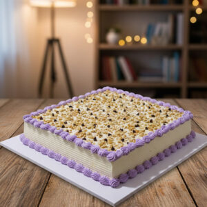 Buttercream Cake with Cashews and Chocolate Chips