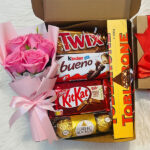Sweet Sophistication: 6 Pink Roses & Mixed Chocolate Selection