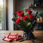 The Perfect Match – 6 Red Roses & 6 KitKat Chocolates