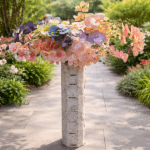 15-Stem Pastel Phalaenopsis Arrangement in Wooden Vase