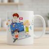 This custom mug features a vibrant, social-media-inspired design