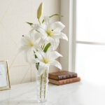 Artificial White Tiger Lily Vase Arrangement