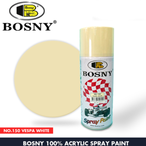 Bosny No. 150 Vespa White is a premium-quality acrylic lacquer spray paint