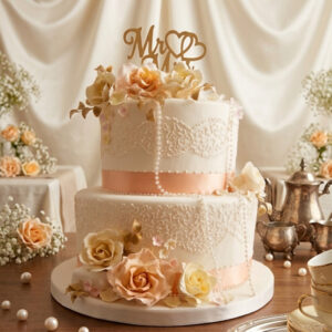 This cake design is perfect for traditional weddings, formal receptions.