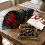 The Ultimate Luxury Expression – 3 Premium Red Roses & Revello Signature Collection
